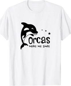 Whales Funny Saying Orcas Make Me Smile T-Shirt