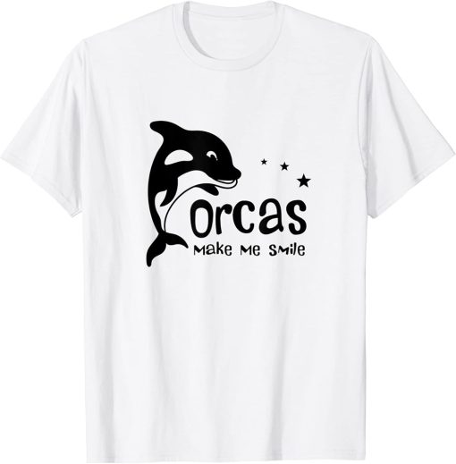 Whales Funny Saying Orcas Make Me Smile T-Shirt