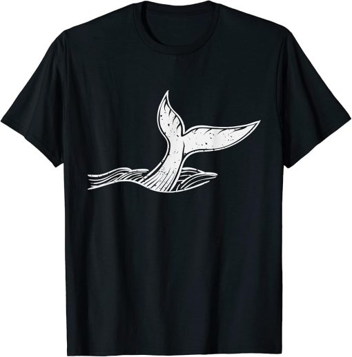 Vintage Whale Tail in Waves Cute Orca Ocean For Men Women T-Shirt